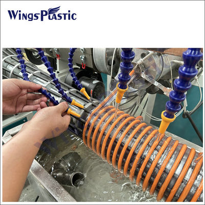 Linha de máquinas de extrusão de plástico para mangueira de sucção em espiral de PVC / Linha de produção de extrusores de tubos de tubo de sucção em espiral de plástico de PVC