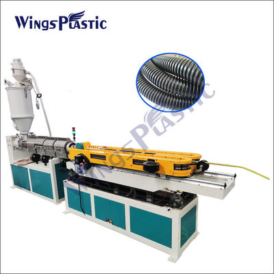 Canalização da parede do HDPE flexível da máquina da fabricação da tubulação do Pvc única que faz a máquina